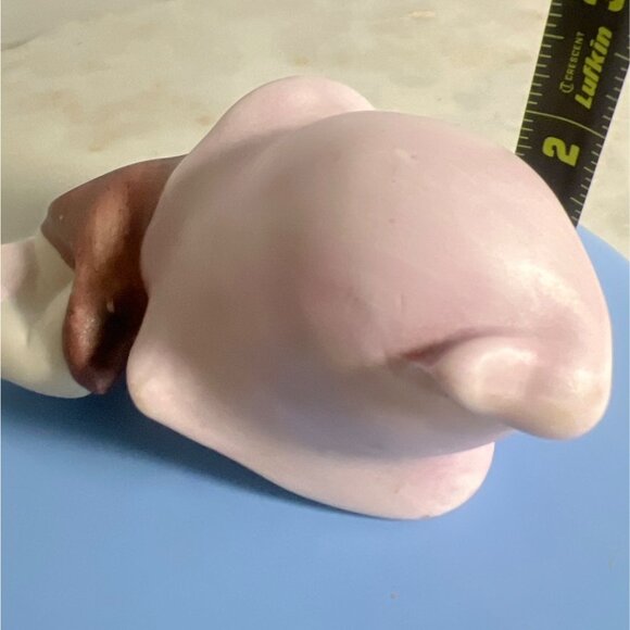 Vtg Elf Porcelain Figurine Lavender Hat  Burgundy Outfit Fairycore Gardencore - Picture 7 of 7